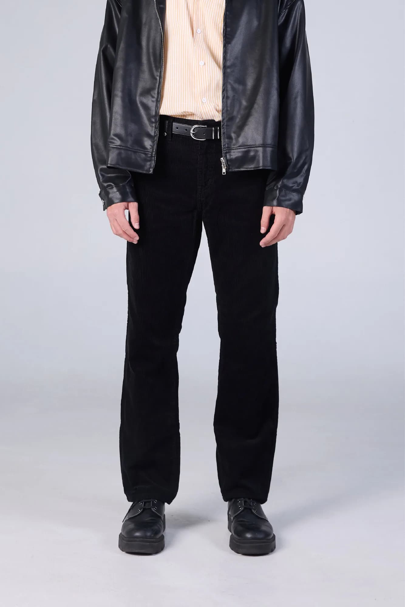 Jack Russel - Men Corduloy Pants - Klassik J-1200/BK Straight Fit Black