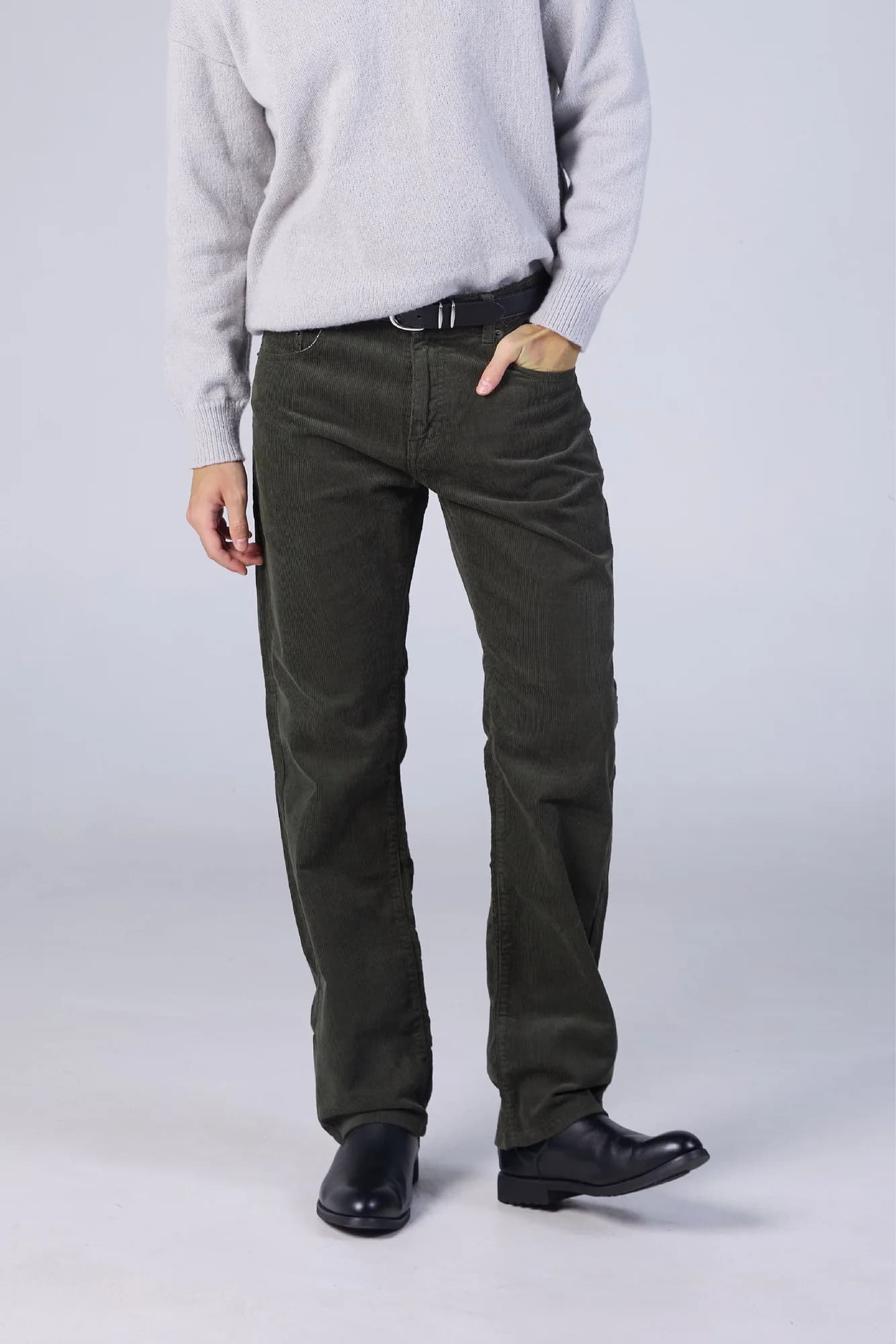 Jack Russel - Men Corduloy Pants - Klassik J-1200/GR Straight Fit Green