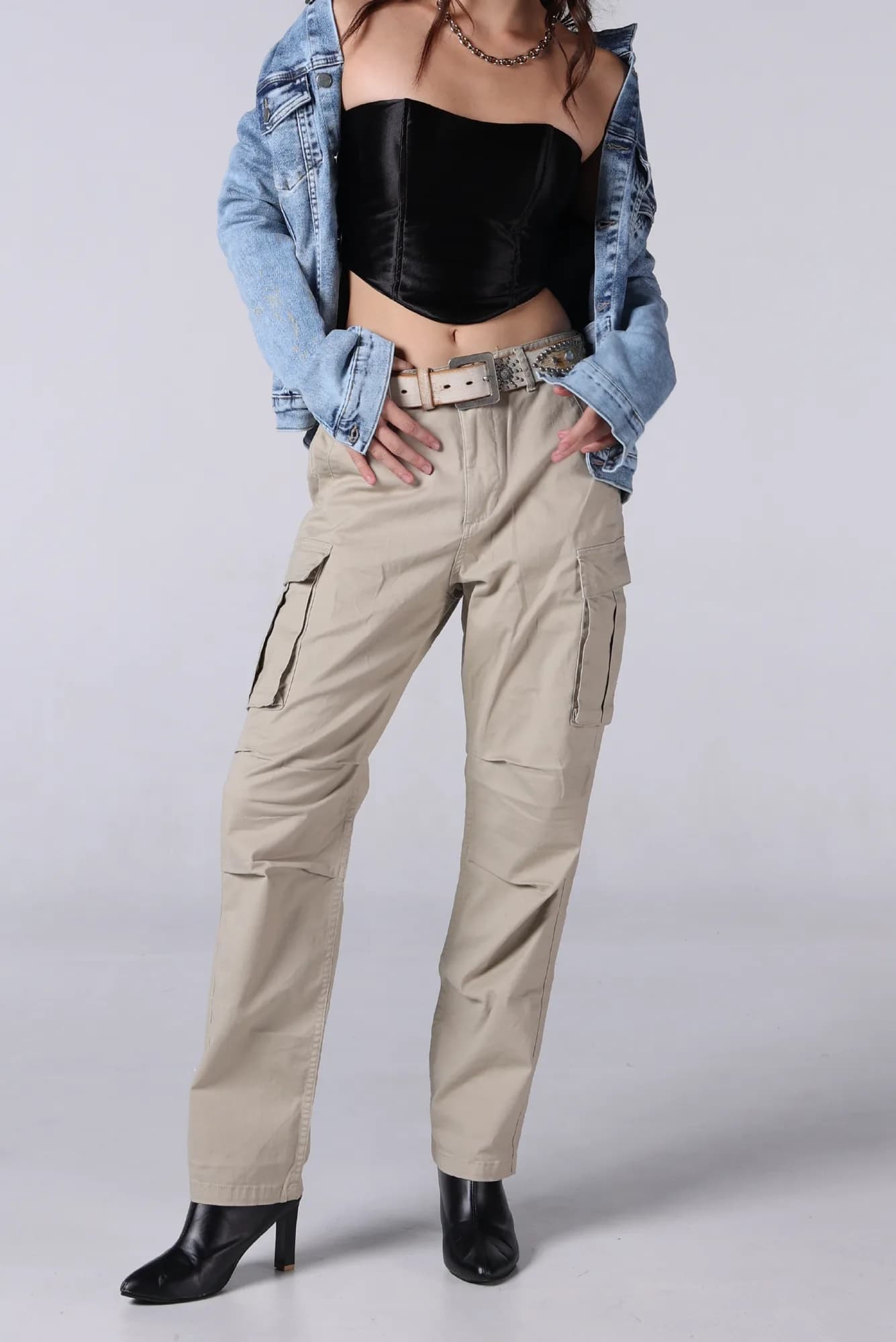 Jack Russel - Women Cargo - Klassik J-222/CRM Cream Mid Waisted