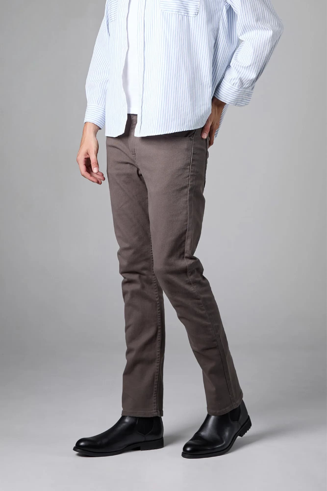 Jack Russel - Men Chino - Klassik J-3006/GRY Slim Fit Grey