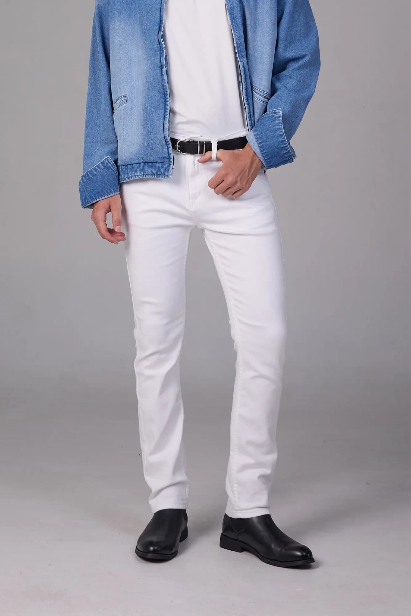 Jack Russel - Men Chino - Klassik J-3006/WH Slim Fit White