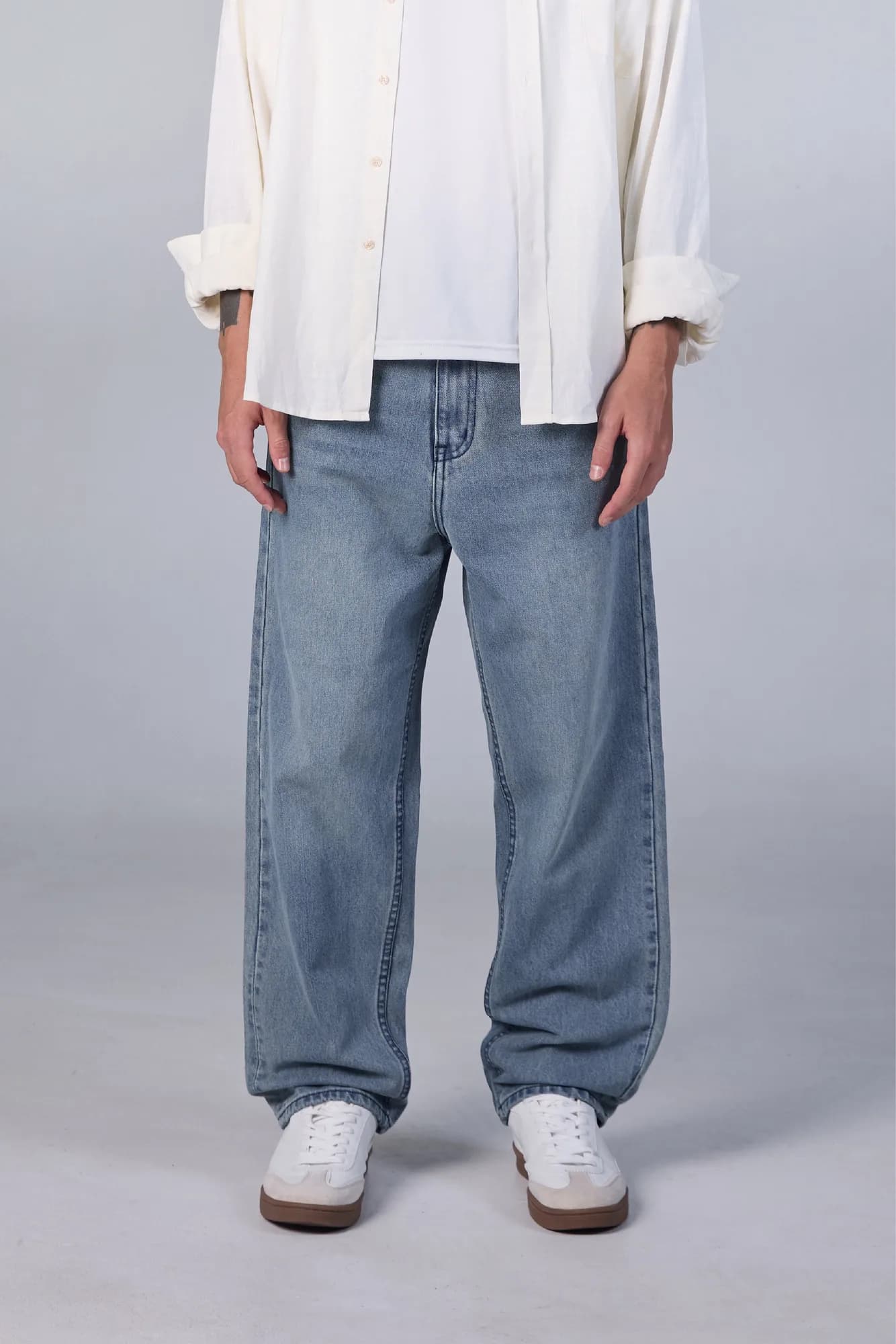 Jack Russel - Men Jeans - Klassik J-BAGGY/SR Wide Leg Soft Blue Rust Fade