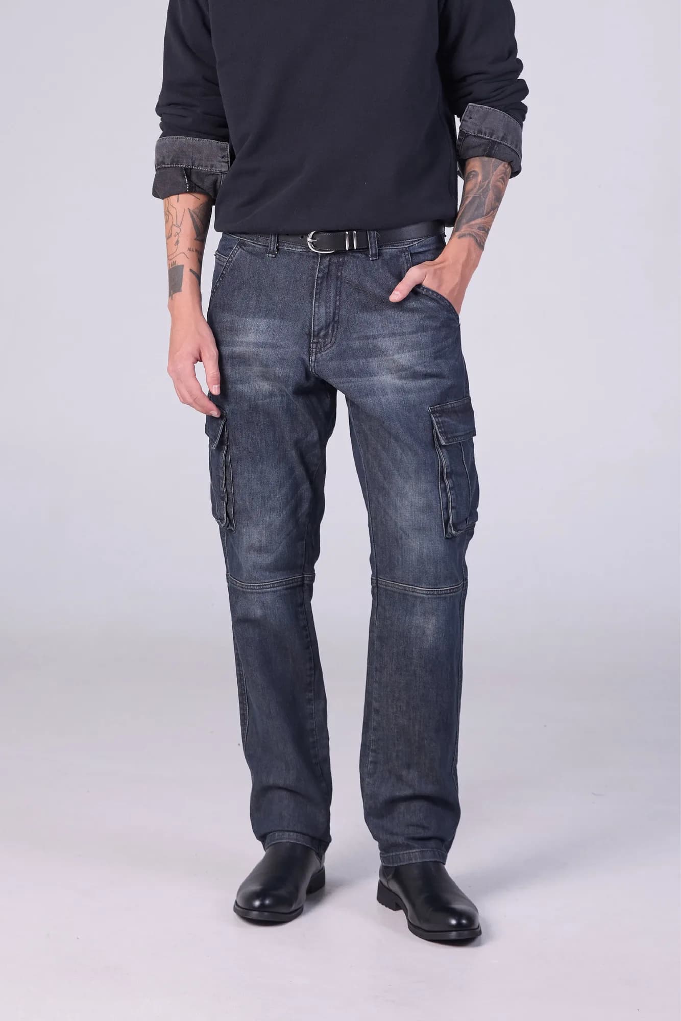Jack Russel - Men Jeans - Handwerk J-HYPE Straight Legs Cargo Midnight Indigo