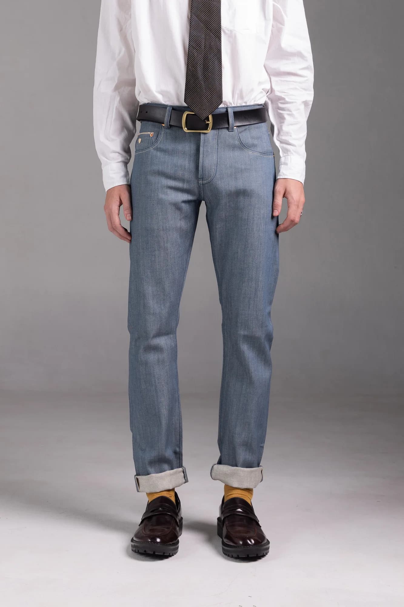 Jack Russel - Men Jeans - Meisterwerk J-RIM7 Slim Fit Green Indigo & Red Selvedge Unsanforized