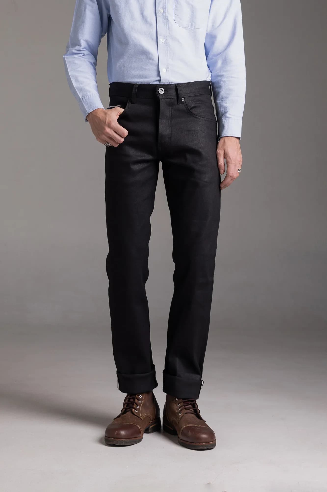 Jack Russel - Men Jeans - Meisterwerk J-RIMX Slim Fit Black Red Selvedge Denim
