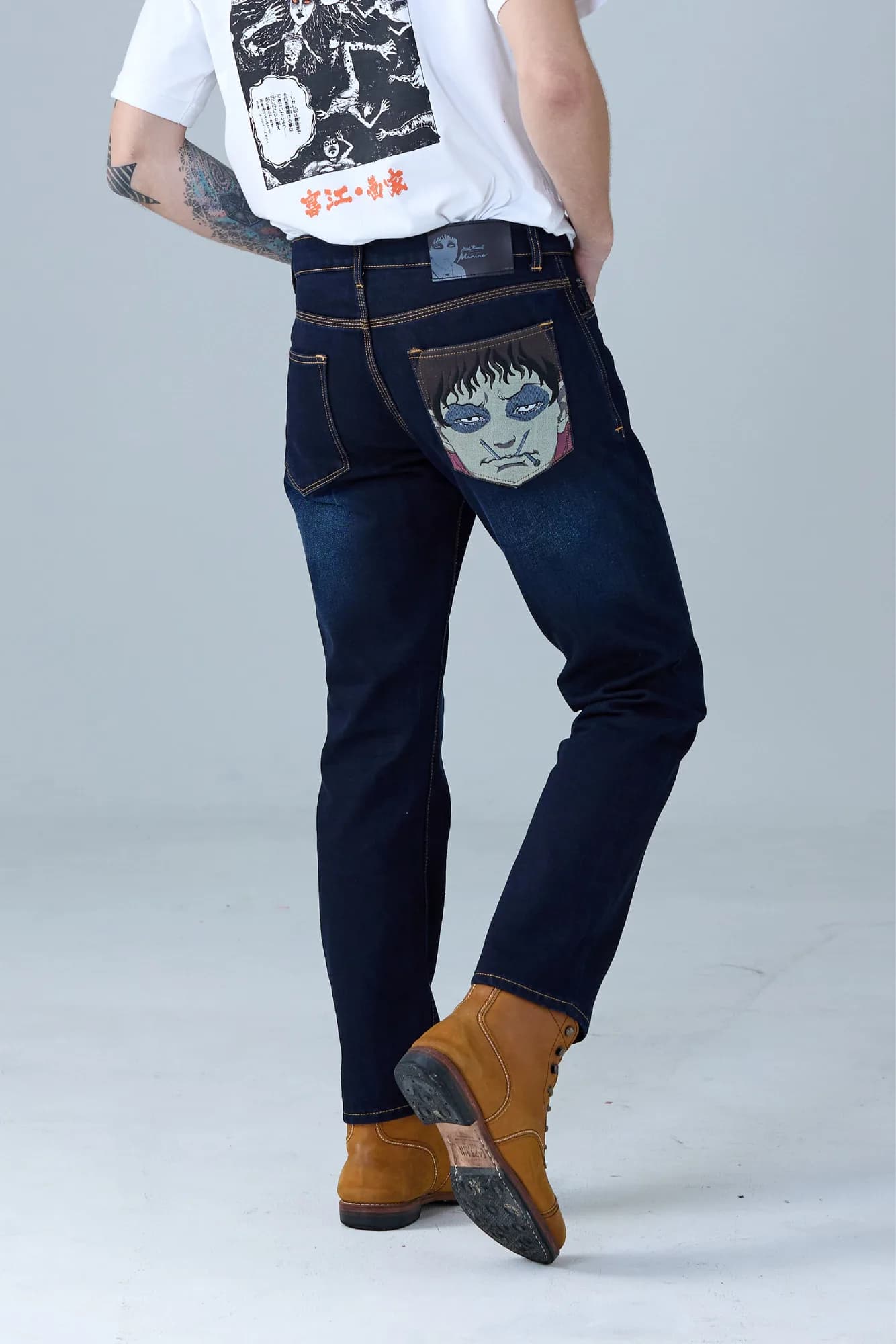 Jack Russel X Junji Ito - Men Jeans - Meisterwerk J-SOUICHI Classic Slim Fit Dark Blue Fade