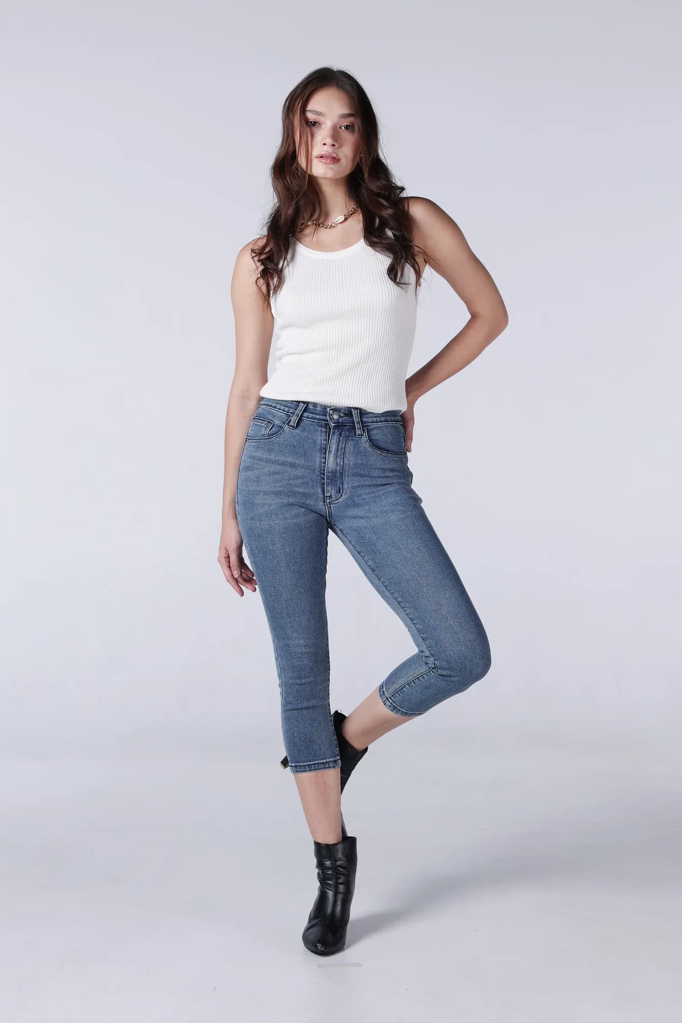 Jack Russel - Women Jeans - Klassik JF-127/2 Skinny Fit Straight Mid Waisted