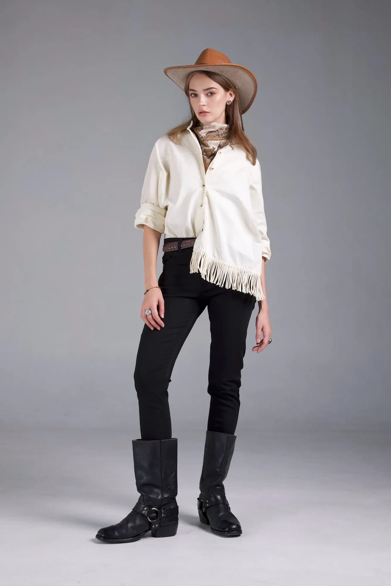 Jack Russel - Women Jeans - Klassik JF-129/BK Skinny fit Black Mid Waisted