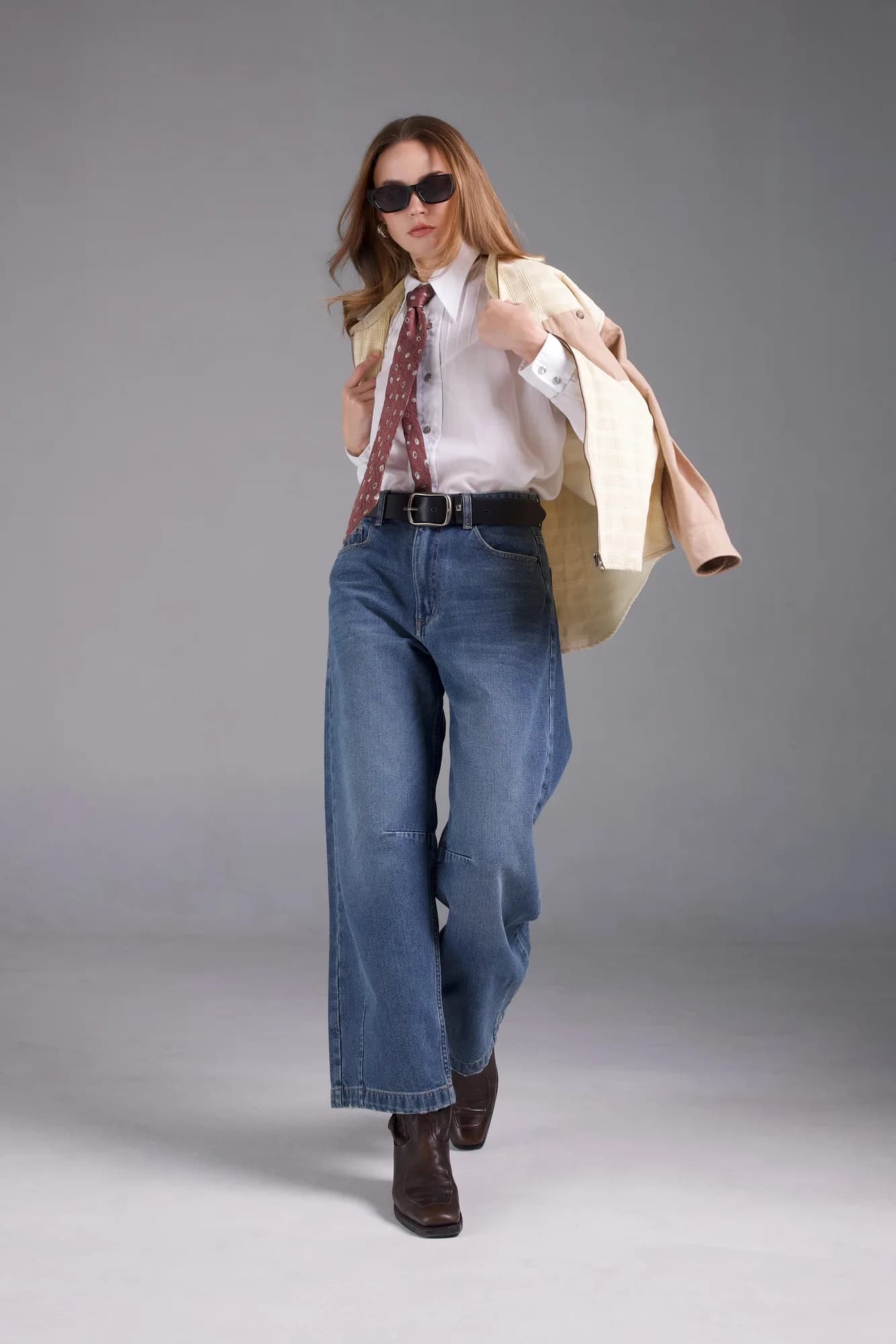 Jack Russel - Women Jeans - Handwerk JF-163 Baggy Dark blue Low Waisted