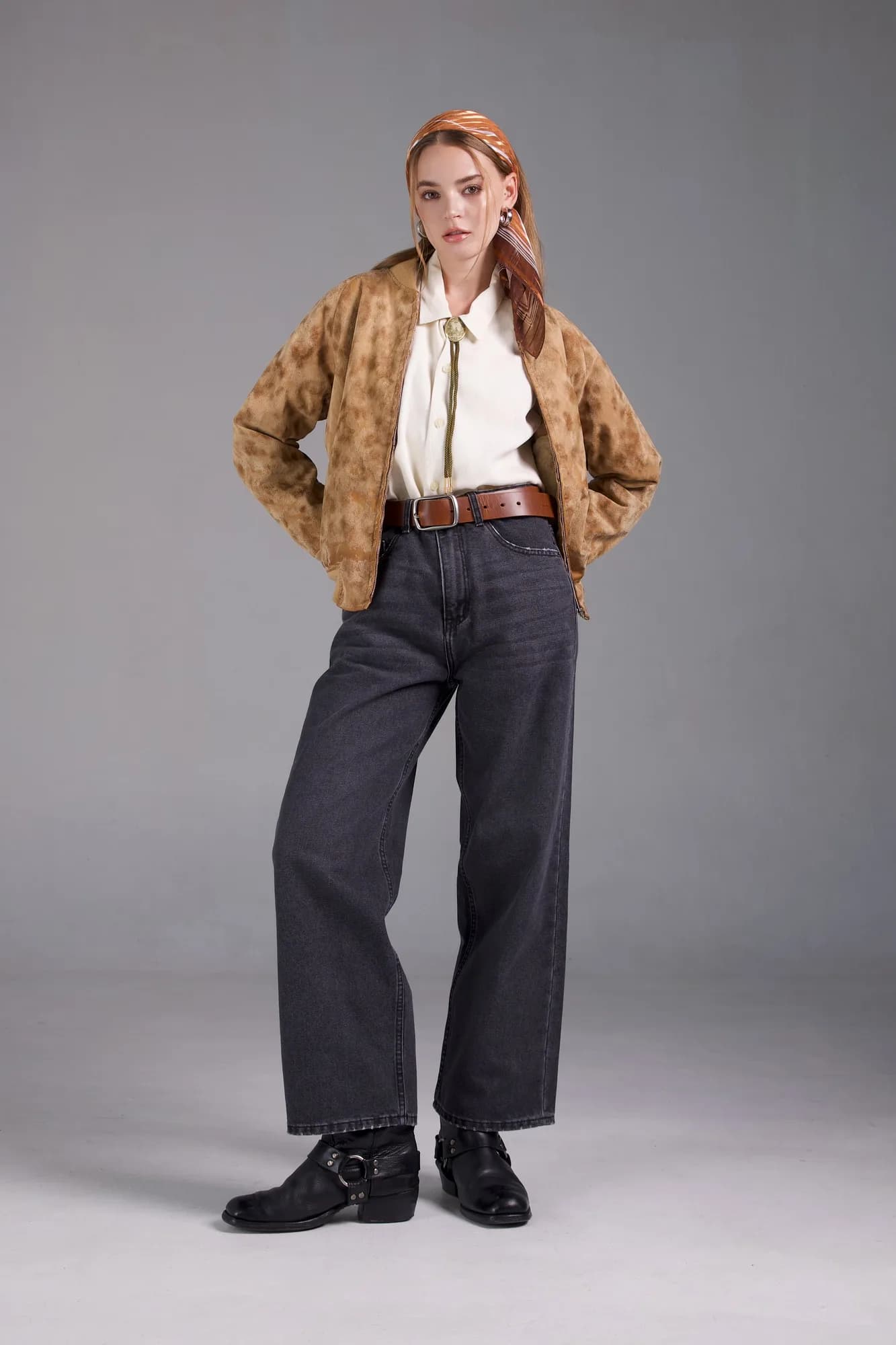 Jack Russel - Women Jeans - Handwerk JF-164/BK Baggy Black Low Waisted