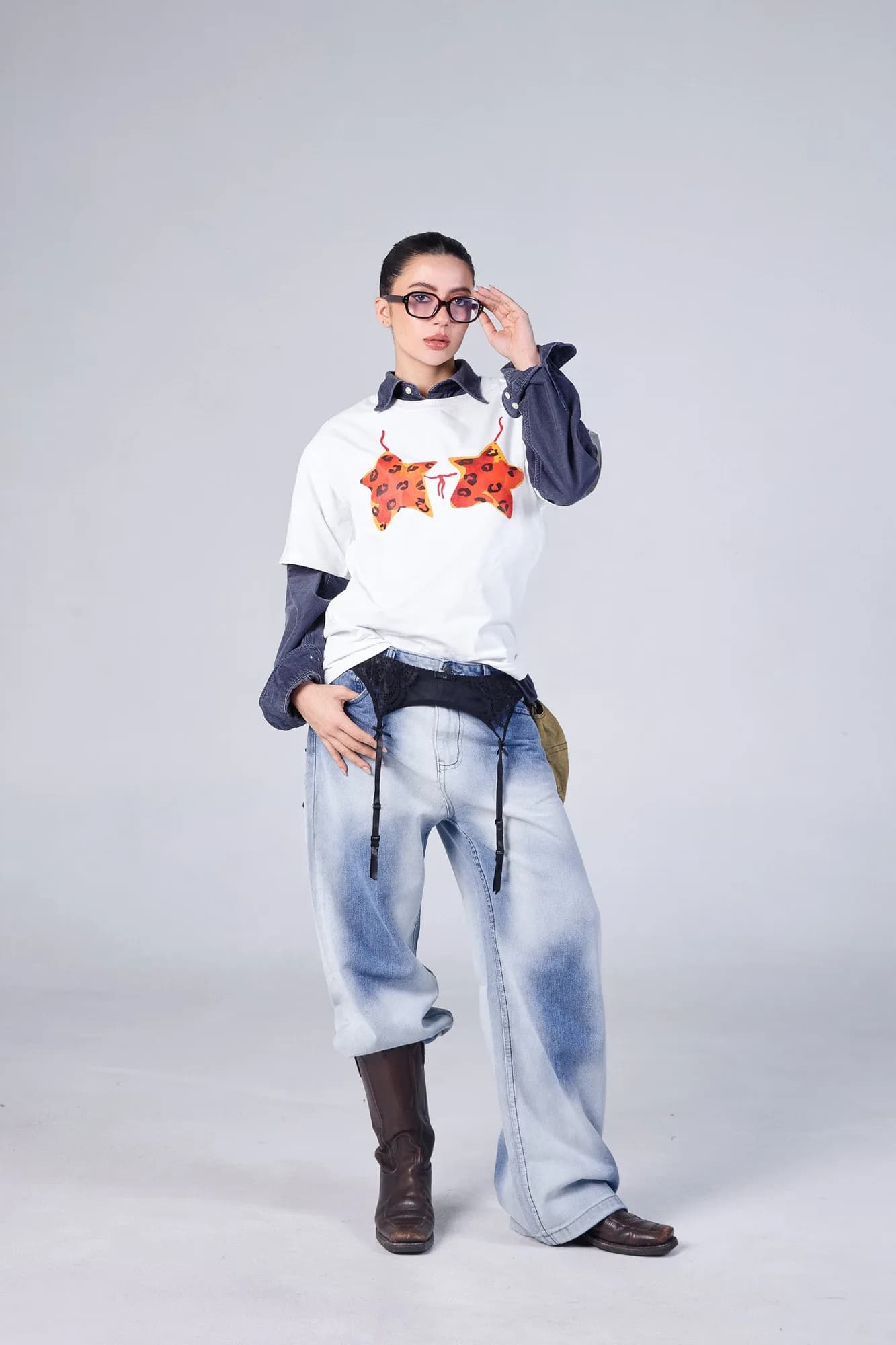 Jack Russel - Women Jeans - Klassik JF-177/LB Baggy Wide Leg Light Blue
