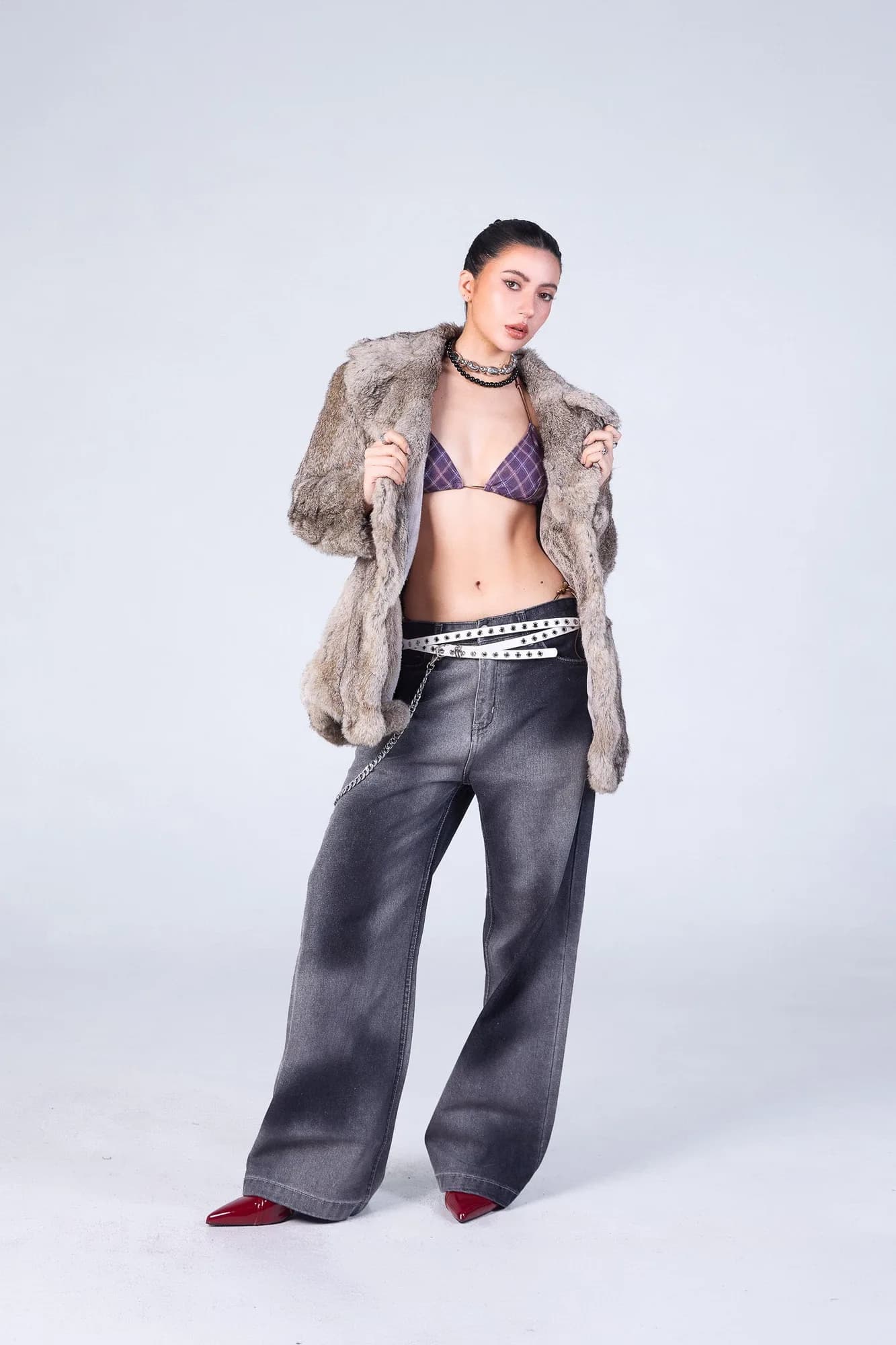 Jack Russel - Women Jeans - Klassik JF-177/BK Baggy Wide Leg Low Dark Black