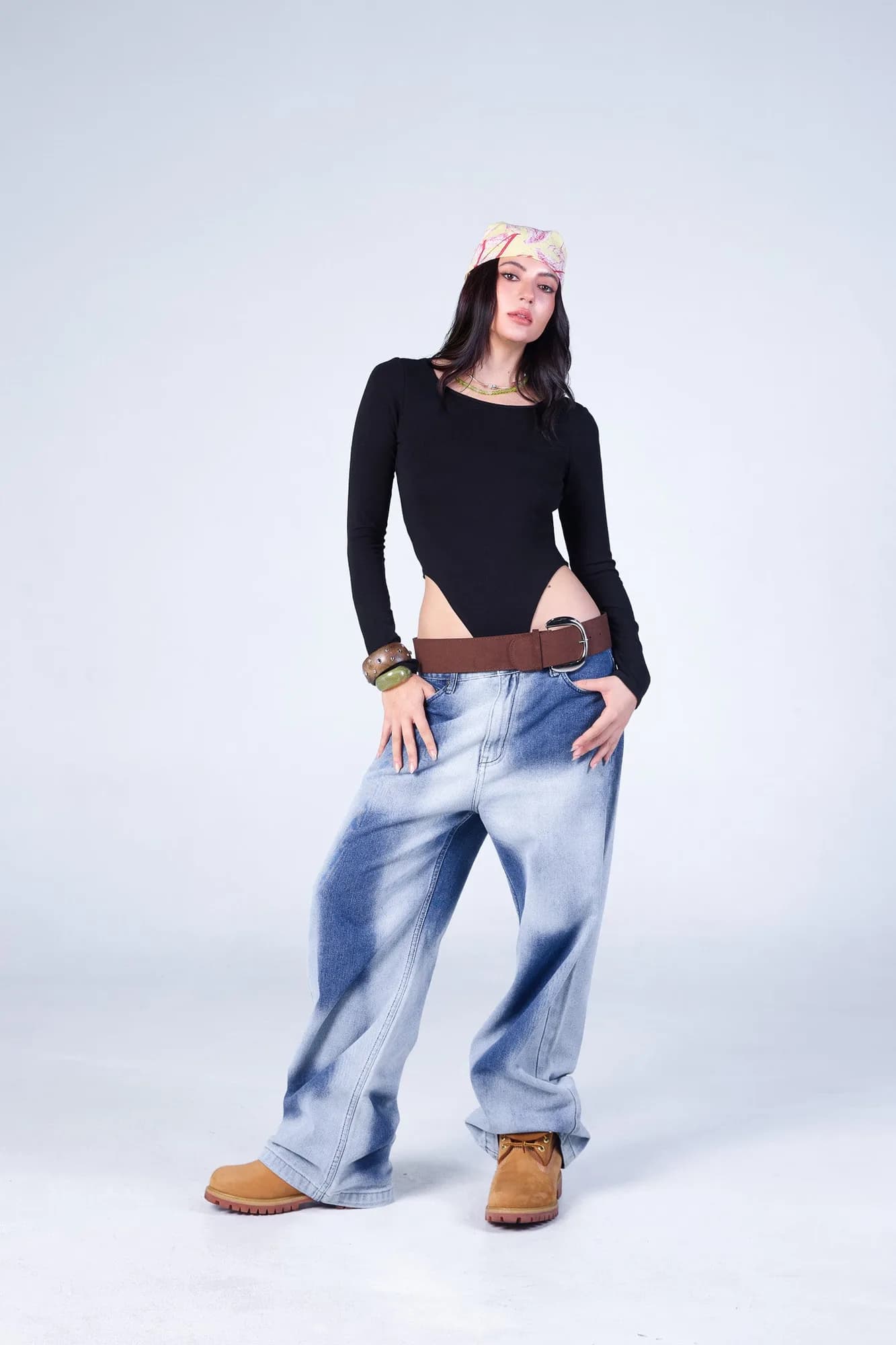 Jack Russel - Women Jeans - Klassik JF-177/DB Baggy Wide Leg Low Dark Blue