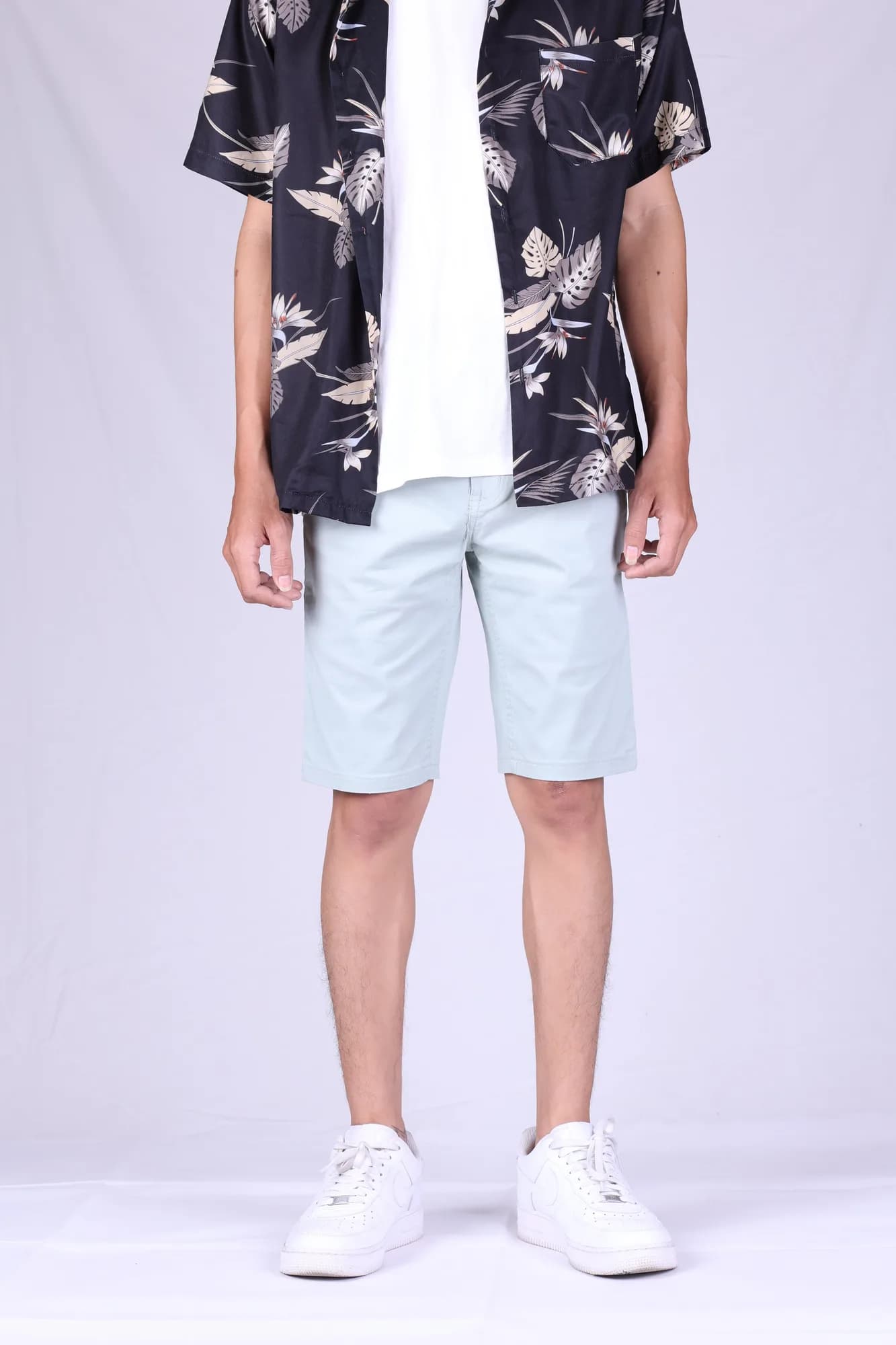 Jack Russel - Men Shorts - Klassik JS-503 Slim Fit Light Blue/ Avocado